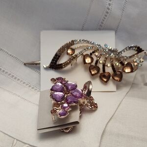 Elegant Purple and Silver Hair Clips
